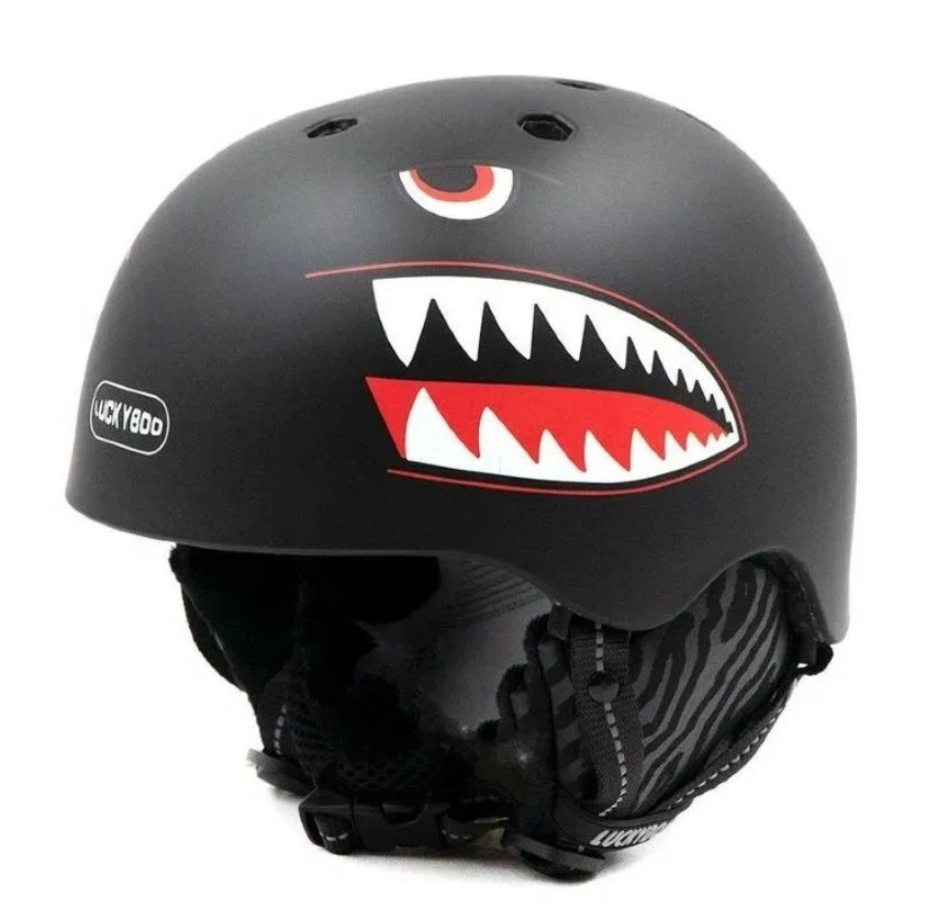 Детский сноубородический шлем LUCKYBOO - FUTURE черный вид 1