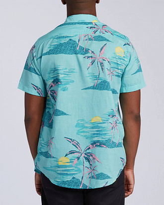 Рубашка мужская Billabong sundays floral голубая вид 1