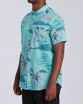 Рубашка мужская Billabong sundays floral голубая вид 2