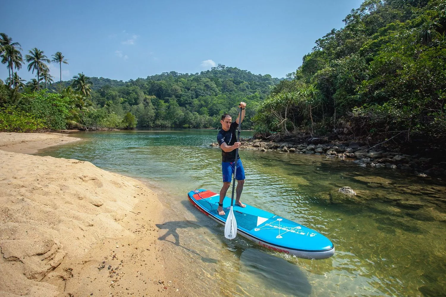 Надувная SUP доска Starboard iGO Zen Sc 11'2"х31+"х5.5" весло в комплекте вид 8