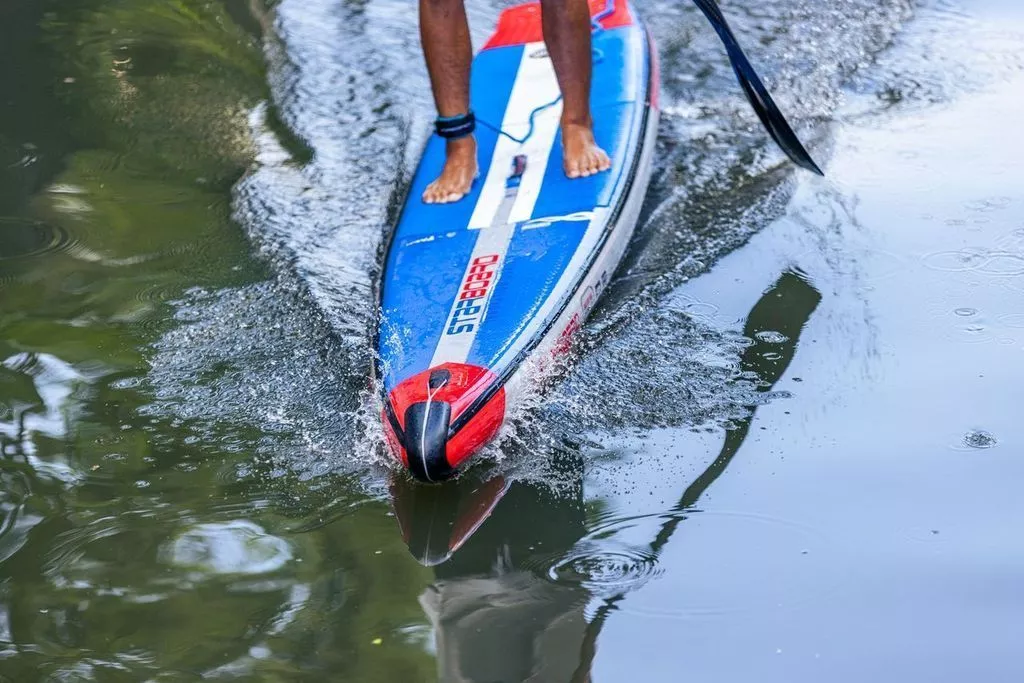 Надувная детская SUP доска Starboard 12'6”х21”х4.75” SUP Kid Racer Deluxe SC (2022/2023) вид 12