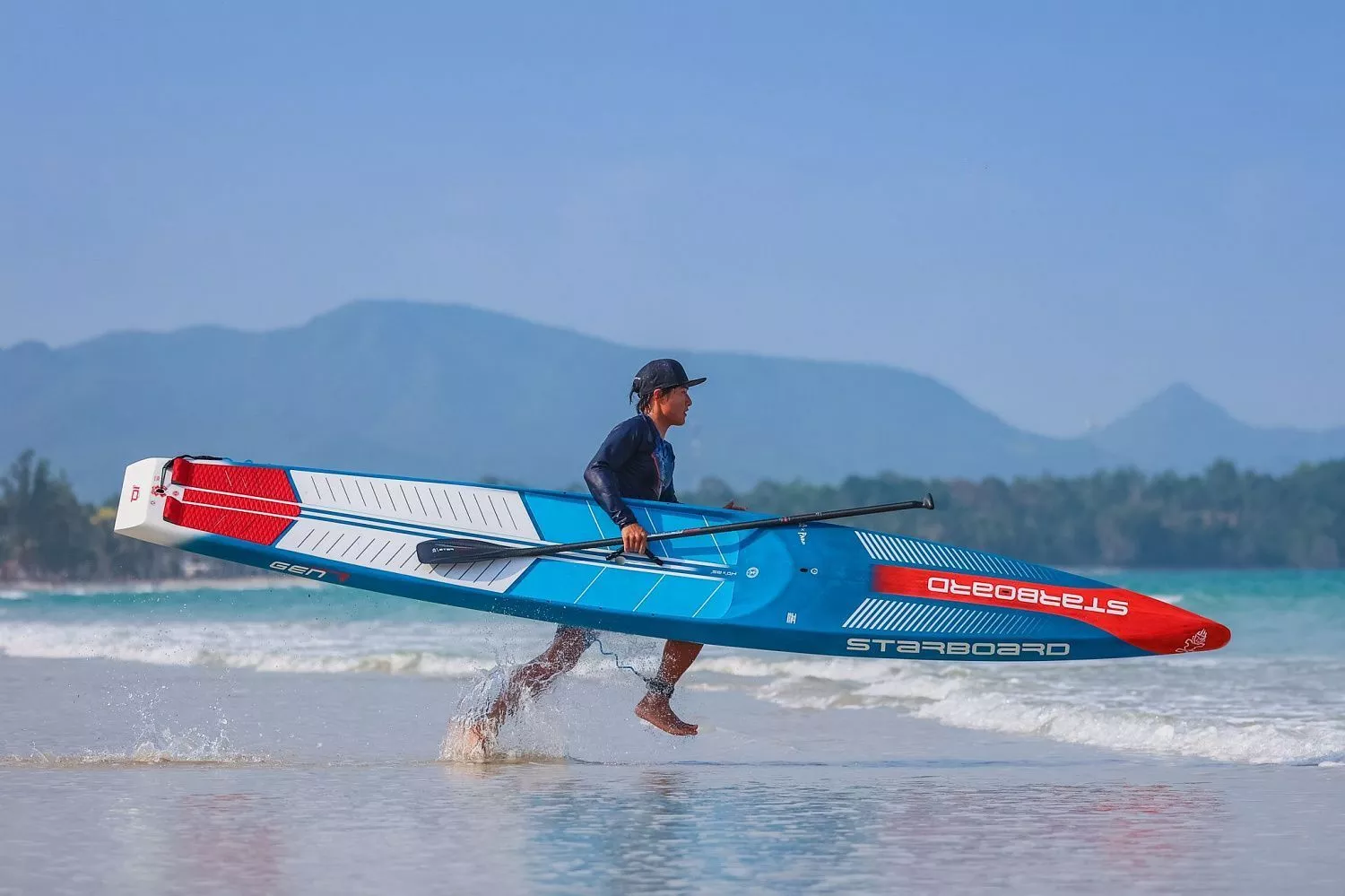 Жесткий сапборд Starboard Gen R Blue Carbon Sandwich 14'0" х 25" с чехлом (2025) вид 15