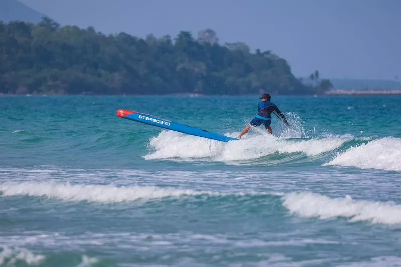 Жесткий сапборд Starboard Gen R Blue Carbon Sandwich 14'0" х 25" с чехлом (2025) вид 13
