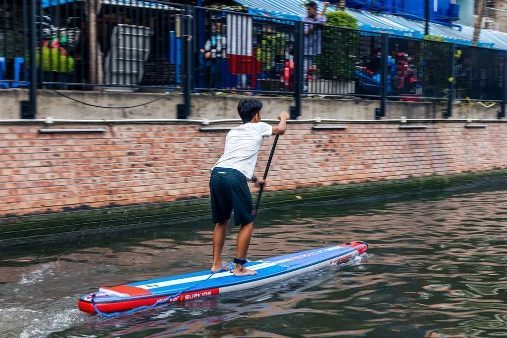 Надувная детская SUP доска Starboard 12'6”х21”х4.75” SUP Kid Racer Deluxe SC (2022/2023) вид 10