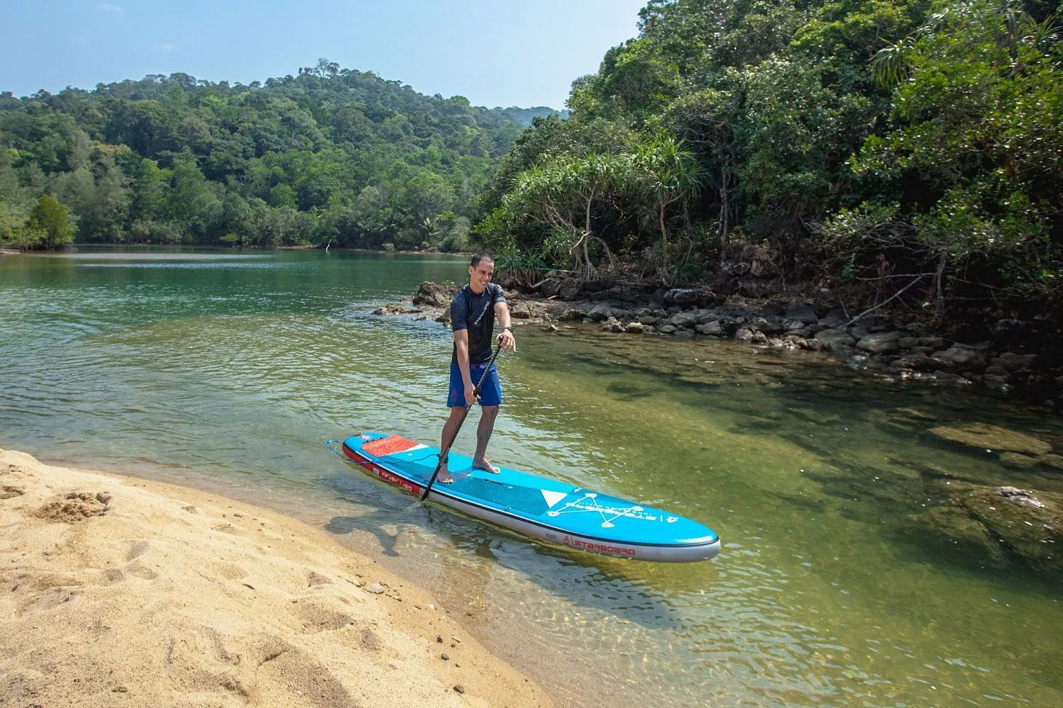 Надувная SUP доска Starboard iGO Zen Sc 11'2"х31+"х5.5" весло в комплекте вид 6