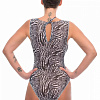Умный купальник RoDaSoleil без рукава с закрытой спиной «Псевдозебра» (Fake zebra)