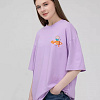 Футболка SUP face унисекс оверсайз с вышивкой (нежно-сиреневый), на рост 175