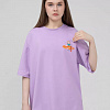 Футболка SUP face унисекс оверсайз с вышивкой (нежно-сиреневый), на рост 175