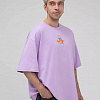 Футболка SUP face унисекс оверсайз с вышивкой (нежно-сиреневый), на рост 175
