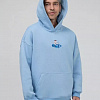 Худи SUP face унисекс оверсайз с вышивкой (голубой), на рост 175 см