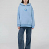 Худи SUP face унисекс оверсайз с вышивкой (голубой), на рост 175 см