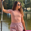Рашгард женский SUP face розовый, короткий рукав (XS)