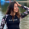 Женский рашгард SUP face «Тропическая ночь», длинный рукав (XS)