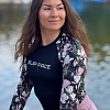 Женский рашгард SUP face «Тропическая ночь», длинный рукав (XS)