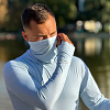 Рашгард мужской SUP face светло-голубой с длинным рукавом, капюшоном и маской (XXXL)