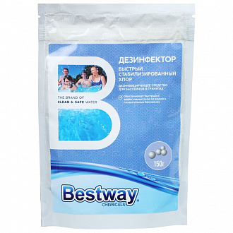 Быстрый стабилизированный хлор Bestway B1909214/DB0.5GBW Средство дезинфицирующее в гранулах для бассейнов 500 гр