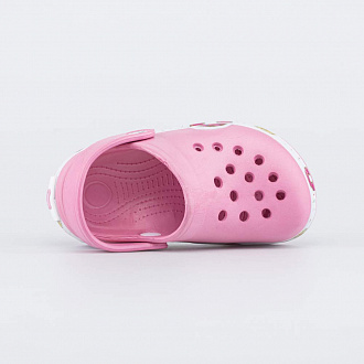 Пляжная детская ЭВА обувь Сабо розовый с LED-подсветкой на подошве вид 3