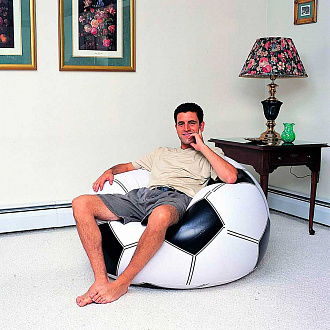 Кресло надувное Bestway 75010 Футбольный мяч Beanless Soccer Ball Chair 114х112х66см вид 3