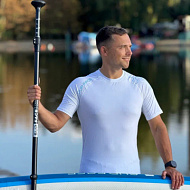 Рашгард мужской SUP face белый, короткий рукав