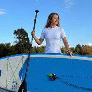 Рашгард женский SUP face белый, короткий рукав
