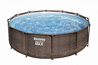 Каркасный бассейн круглый Bestway 56709 Steel Pro Max 366х100 см Ротанг 9150л