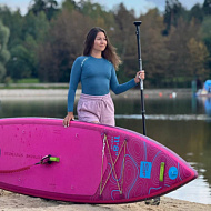 Рашгард женский SUP face синий, длинный рукав