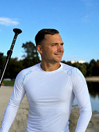Рашгард мужской SUP face белый, длинный рукав