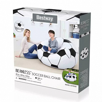 Кресло надувное Bestway 75010 Футбольный мяч Beanless Soccer Ball Chair 114х112х66см вид 1