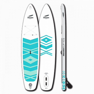 Доска SUP надувная Indiana 10'2 Groms Pack с трехчастным стеклопластиковым веслом Fiberglass (2024) вид 1