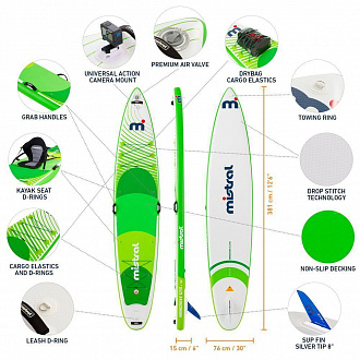 Надувной сапборд Mistral Mangrove 12'6" x 30" вид 3