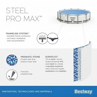 Бассейн каркасный круглый Bestway 5612Z Steel Pro Max 488x122 см 19480л вид 2