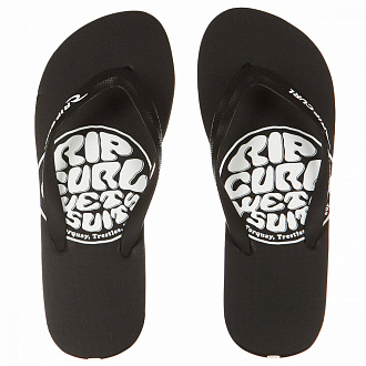 Вьетнамки мужские Rip Curl Brushed Wettie Logo Black вид 2