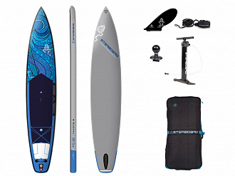 Надувная SUP доска Starboard Touring S Blue Wave Deluxe SC 12'6"х28"х4,75"  (2024)