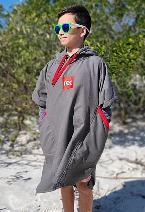 Пончо-полотенце с капюшоном детское RED ORIGINAL Quick Dry Change Robe grey KIDS (на рост до 145см) вид 2