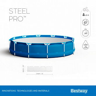 Бассейн каркасный круглый Bestway 5612E Steel Pro 396х84см, 8680л вид 1