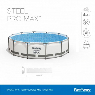 Бассейн каркасный круглый Bestway 56420 Steel Pro Max 366x122 10250л вид 1