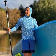 Рашгард мужской SUP face «Баренцево море» с капюшоном, длинный рукав