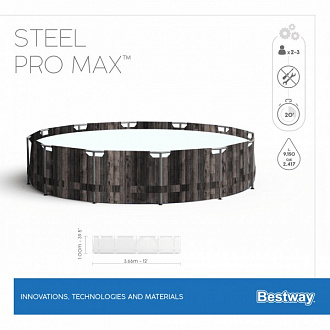 Бассейн каркасный круглый Bestway 5614X Steel Pro Max 366х100 9150л вид 1