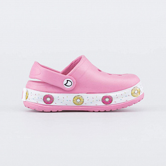 Пляжная детская ЭВА обувь Сабо розовый с LED-подсветкой на подошве вид 1