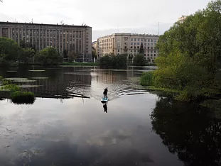 Фото прогулка на сапбордах в Лефортовском парке