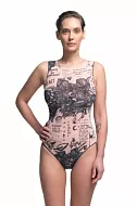 Умный закрытый купальник без рукавов «Тату» (Nude)