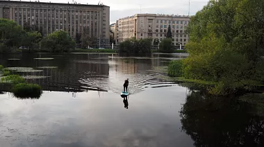 Фото прогулка на сапбордах в Лефортовском парке