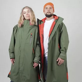 Мембранная парка унисекс Red Paddle Pro Change Jacket Evo с капюшоном темно-зеленая