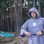 Пончо-полотенце с капюшоном для серфинга SUP face серебристое вид 2