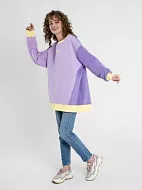 Свитшот унисекс Береги  one size Колорблок сиреневый закат