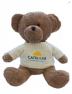Мягкая игрушка мишка Никита в свитере с логотипом