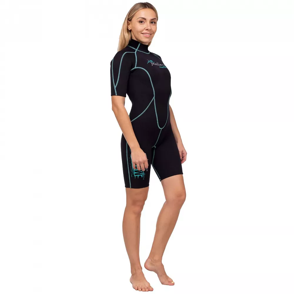 Гидрокостюм неопреновый женский Marlin MALIBU SHORTY LADY 2,5 mm, Aqua Blue вид 2