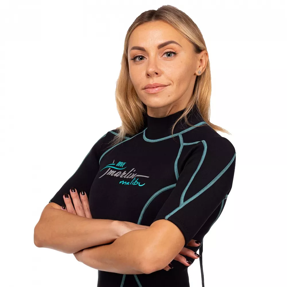 Гидрокостюм неопреновый женский Marlin MALIBU SHORTY LADY 2,5 mm, Aqua Blue вид 5