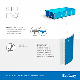 Бассейн каркасный Bestway 56424 Steel Pro 400х211х81см 5700л вид 2