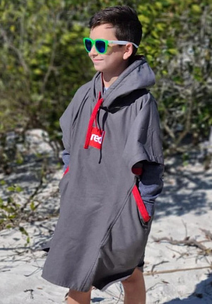Пончо-полотенце с капюшоном детское RED ORIGINAL Quick Dry Change Robe grey KIDS (на рост до 145см) вид 1